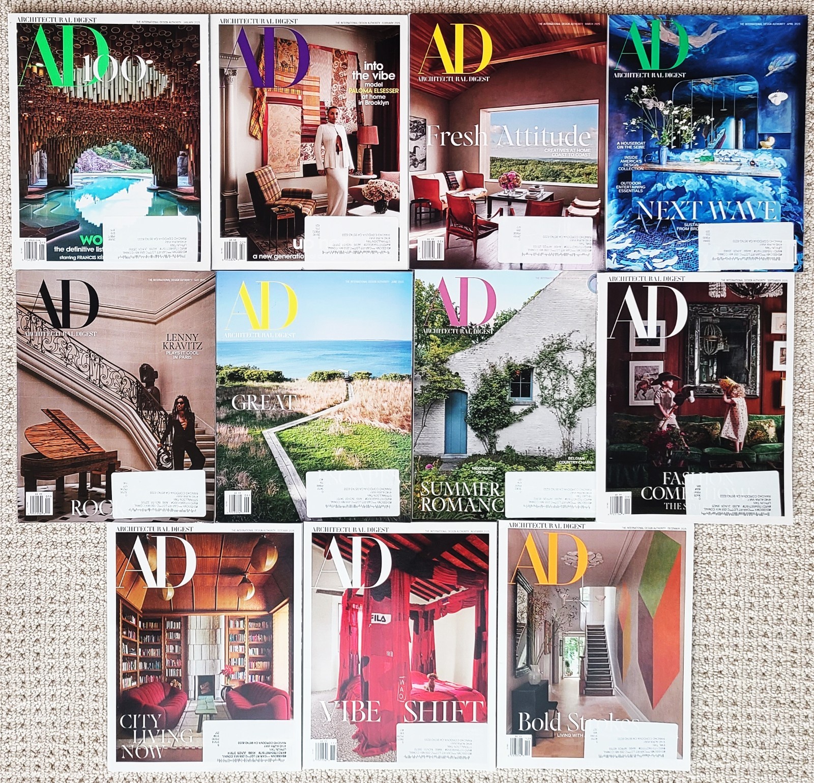 🔥11 Issues 2025 AD Architectural Digest Magazines Lot JAN-DEC 2025 | NEW
