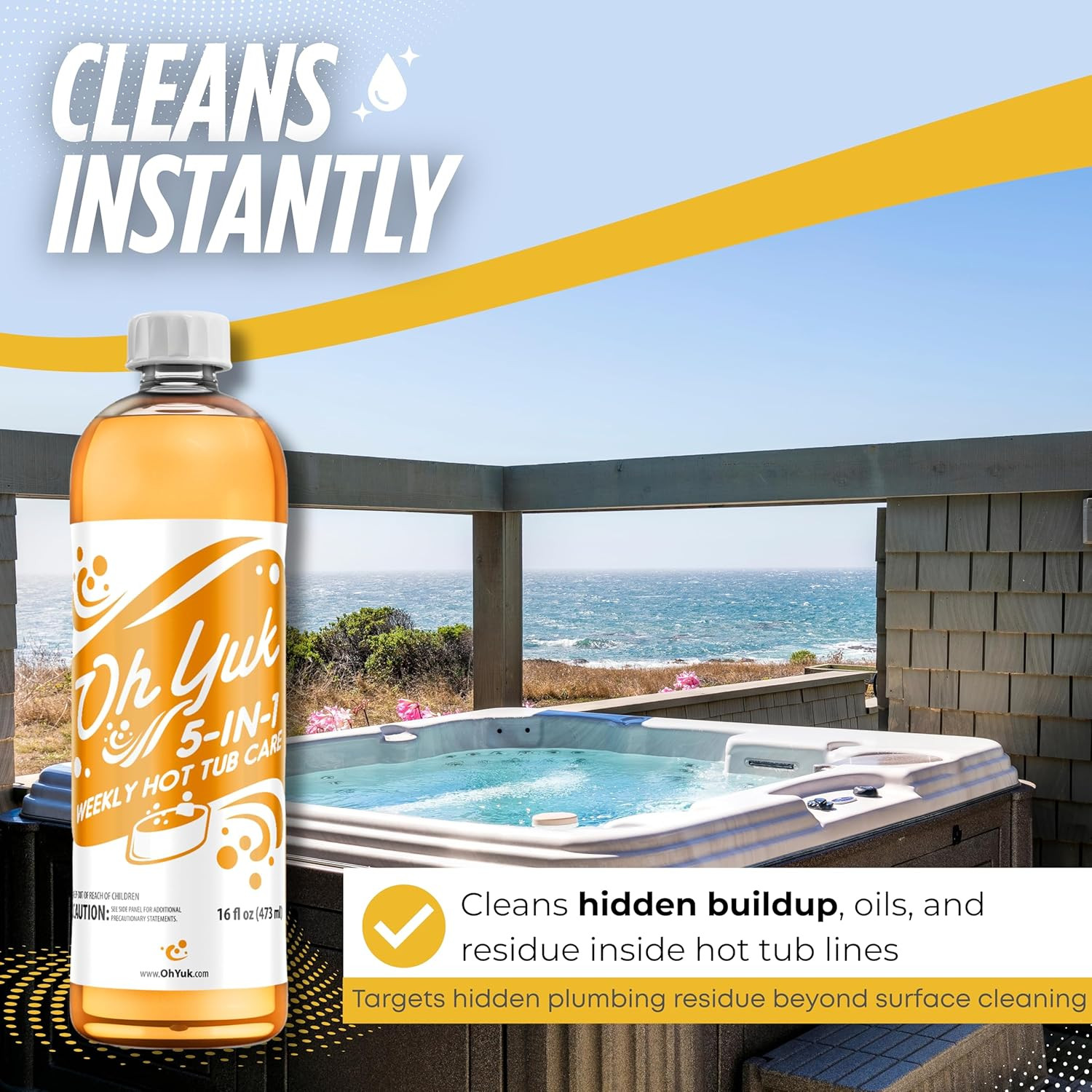 5-In-1 Weekly Hot Tub Chemicals – Hot Tub Clarifier, Cleaner, Conditioner – Help
