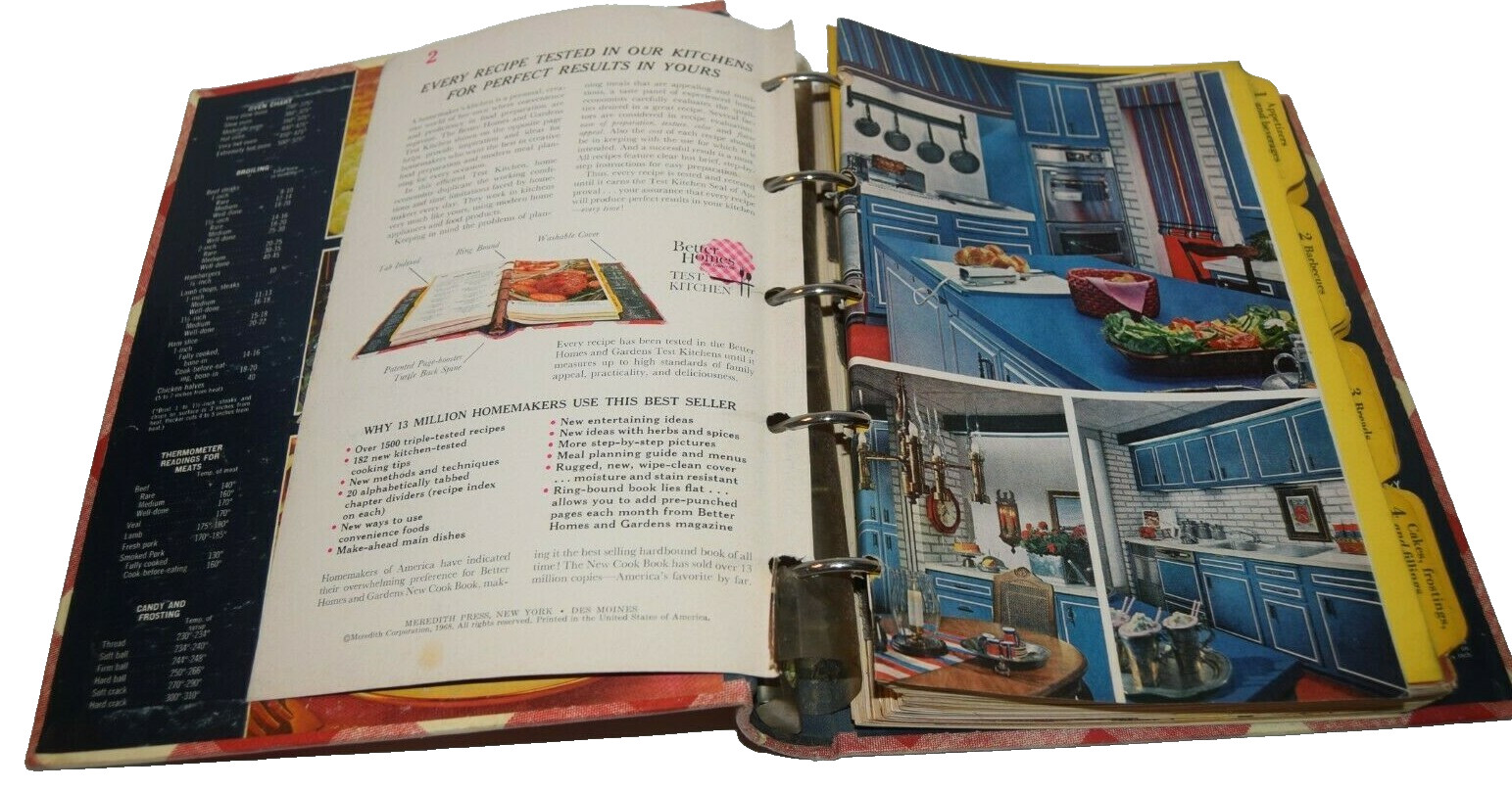 Better Homes and Gardens 1968 Cookbook 5 ring binder 400 pages