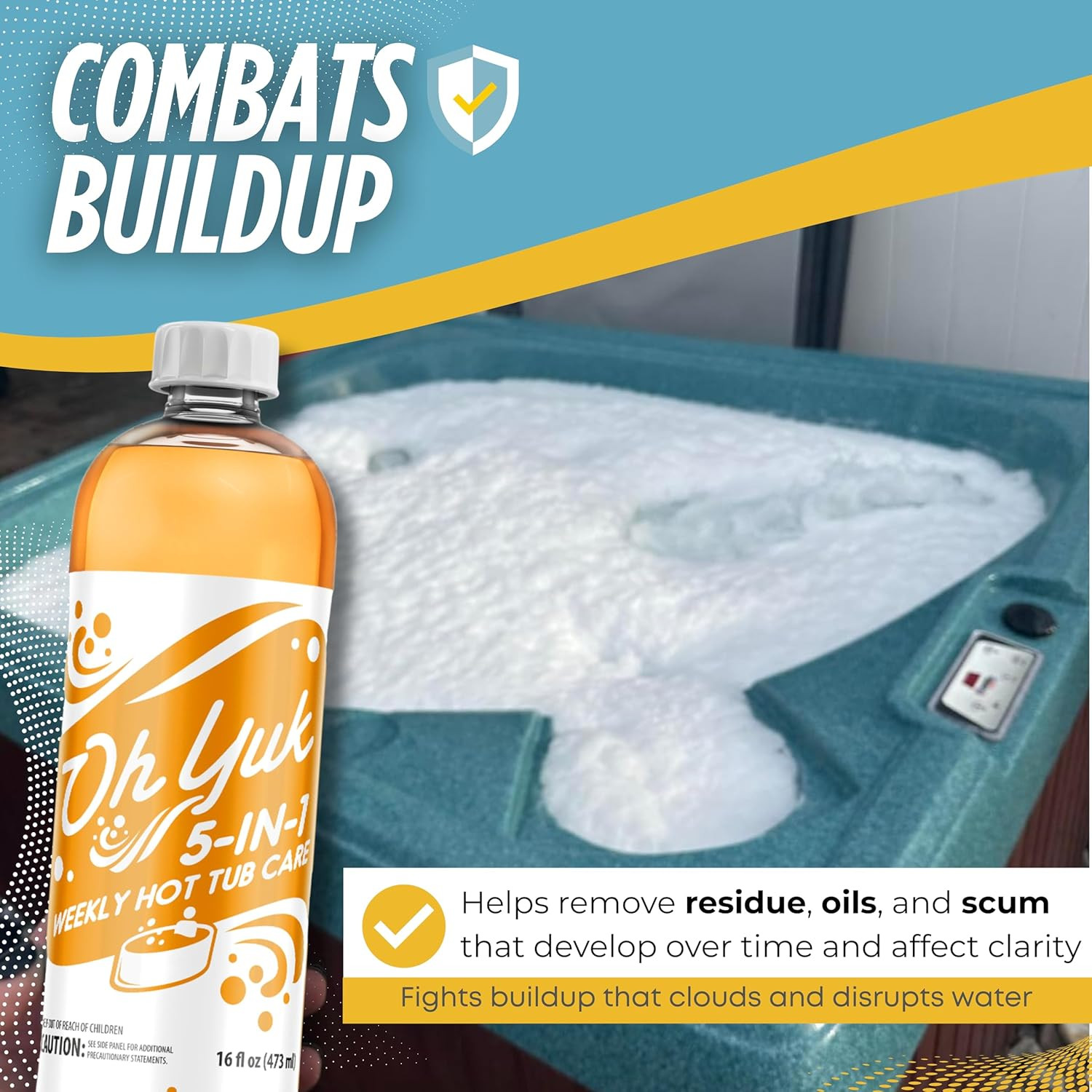 5-In-1 Weekly Hot Tub Chemicals – Hot Tub Clarifier, Cleaner, Conditioner – Help