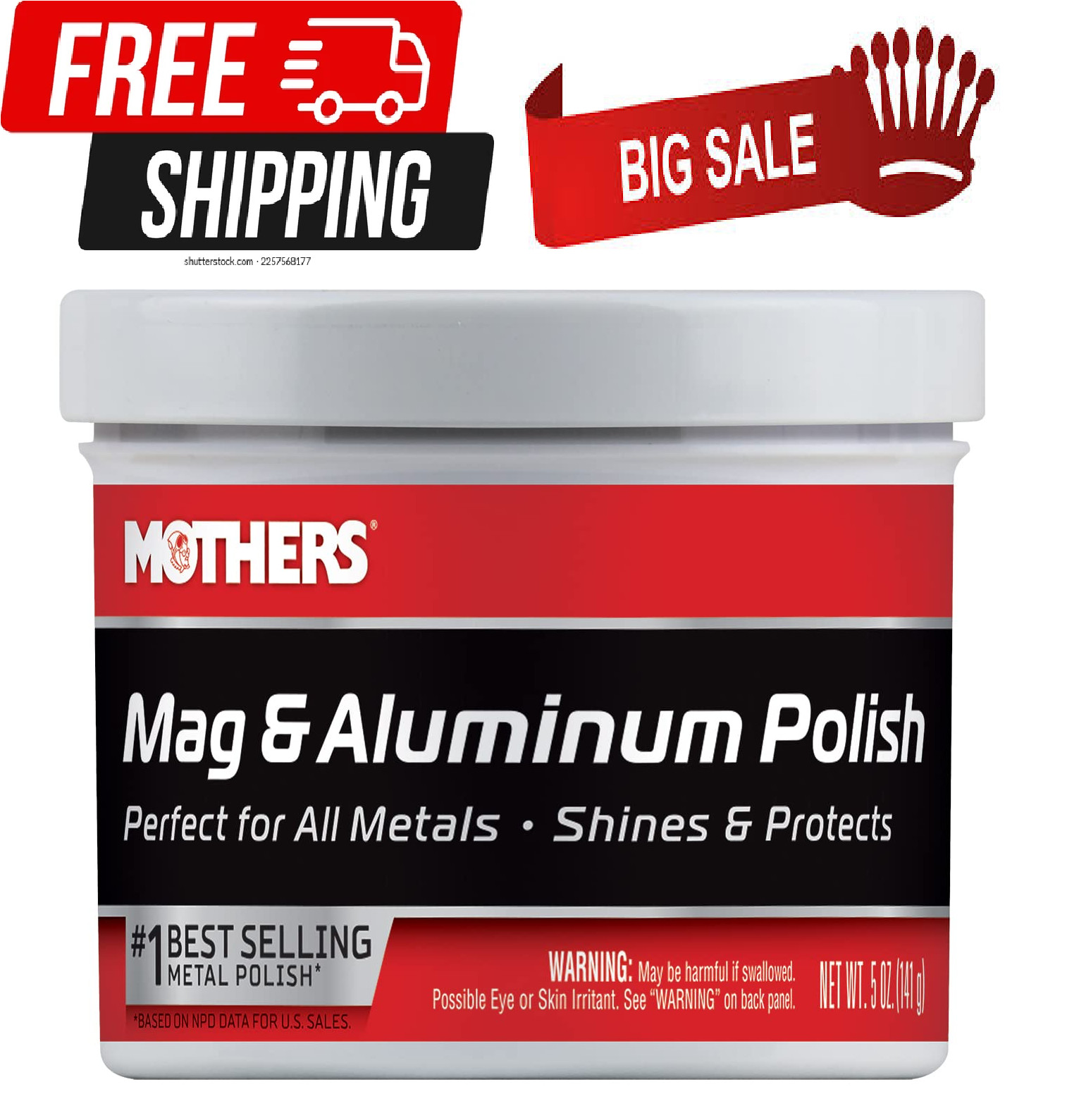 Mothers Mag & Aluminum Polish, 5 oz Brass & More (05100)