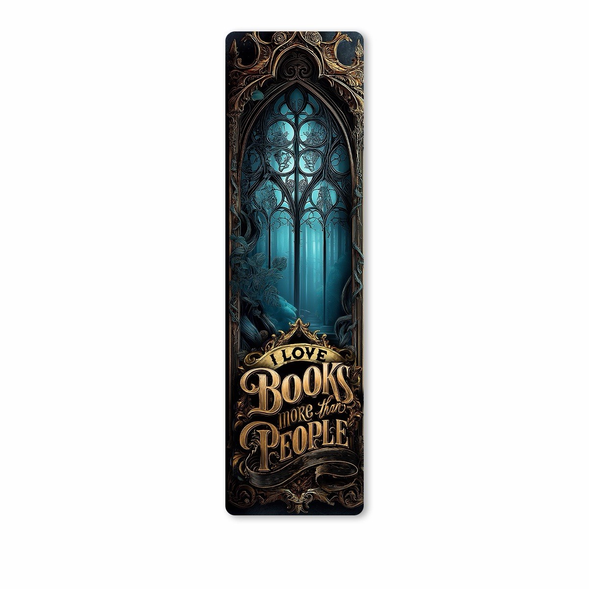 I Love Books Gothic Bookmark 2×7 Laminated Midnight Chapters 🔥❤️📖💀
