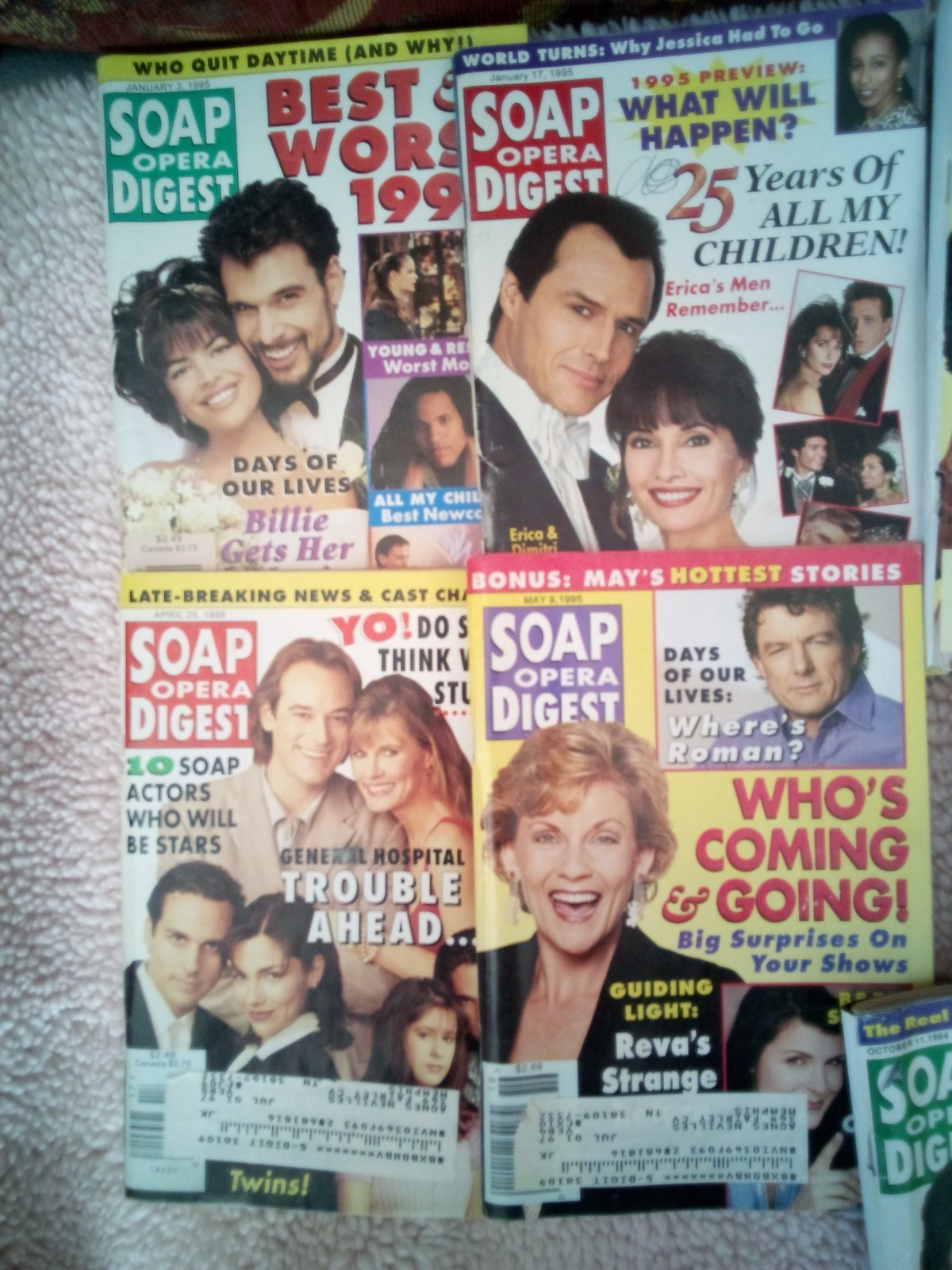 SOAP OPERA DIGEST Lot~19 Issues~5 from 1994~14 from 1995~Dates Listed in Descrip