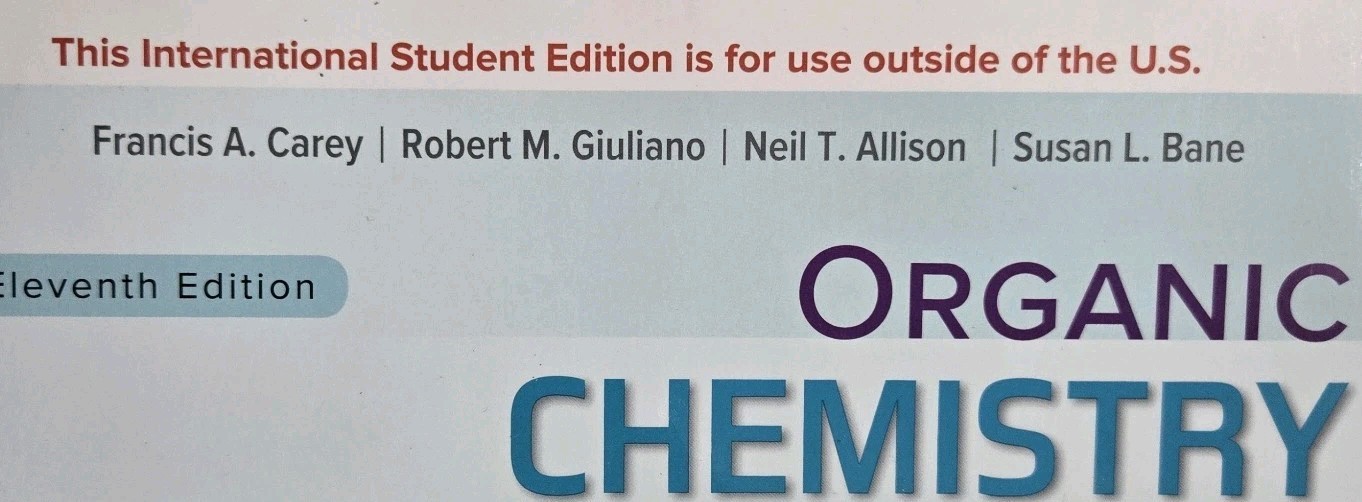 ISE Organic Chemistry International Student Edition 11th Edition Carey Giuliano