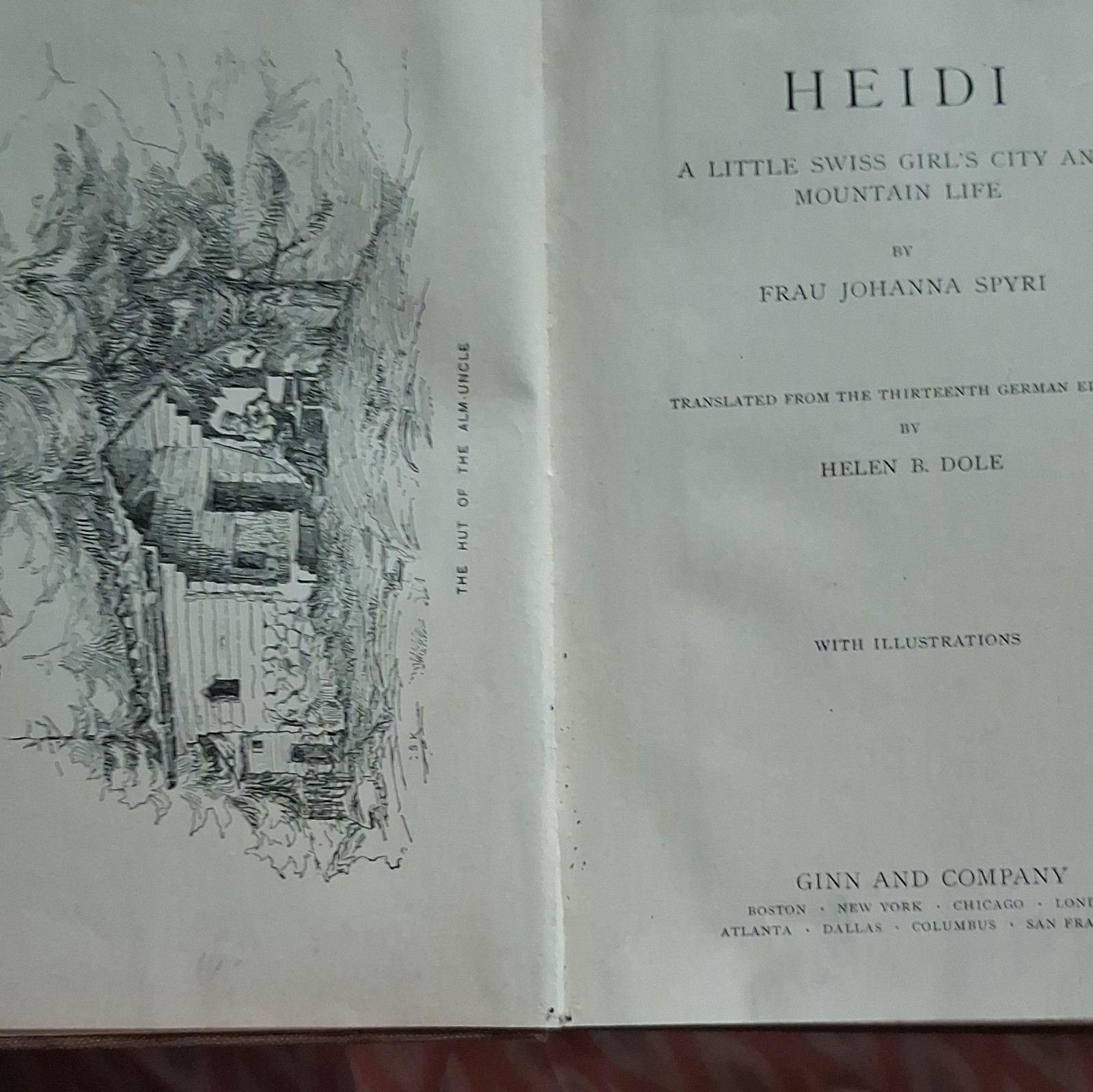 Johanna Spyri Heidi 1899 Cloth Illustrated Ginn & Company