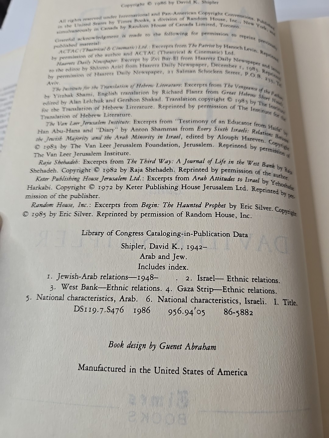 Arab And Jew Around The Nation Wounded Spirits In A Promised Land Hardcover Book
