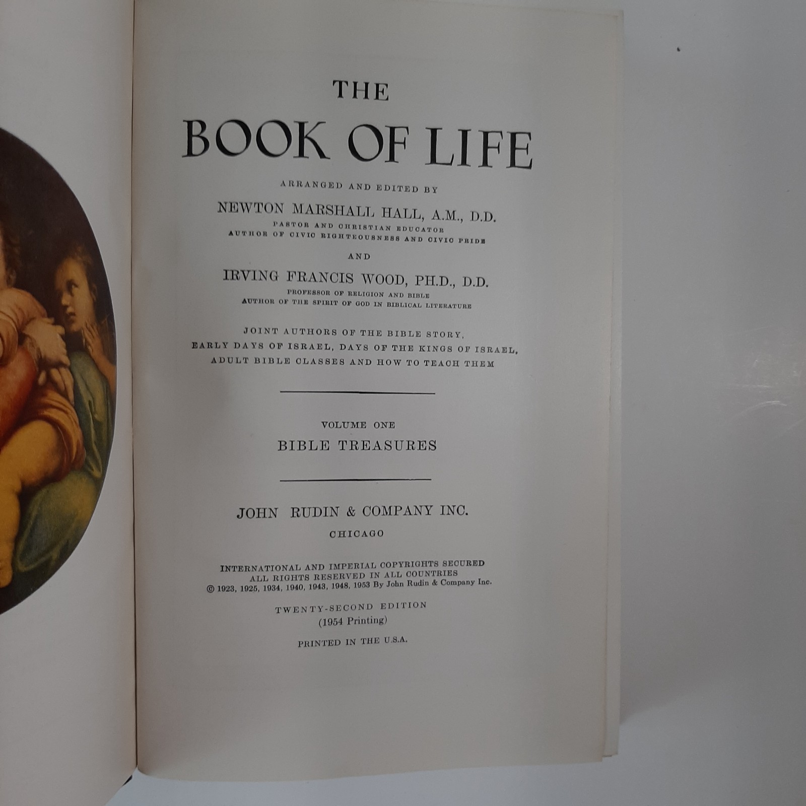 THE BOOK OF LIFE 3 Vol. Set 1954 Bible Treasures Hall & Wood 22nd Ed. HC RC7