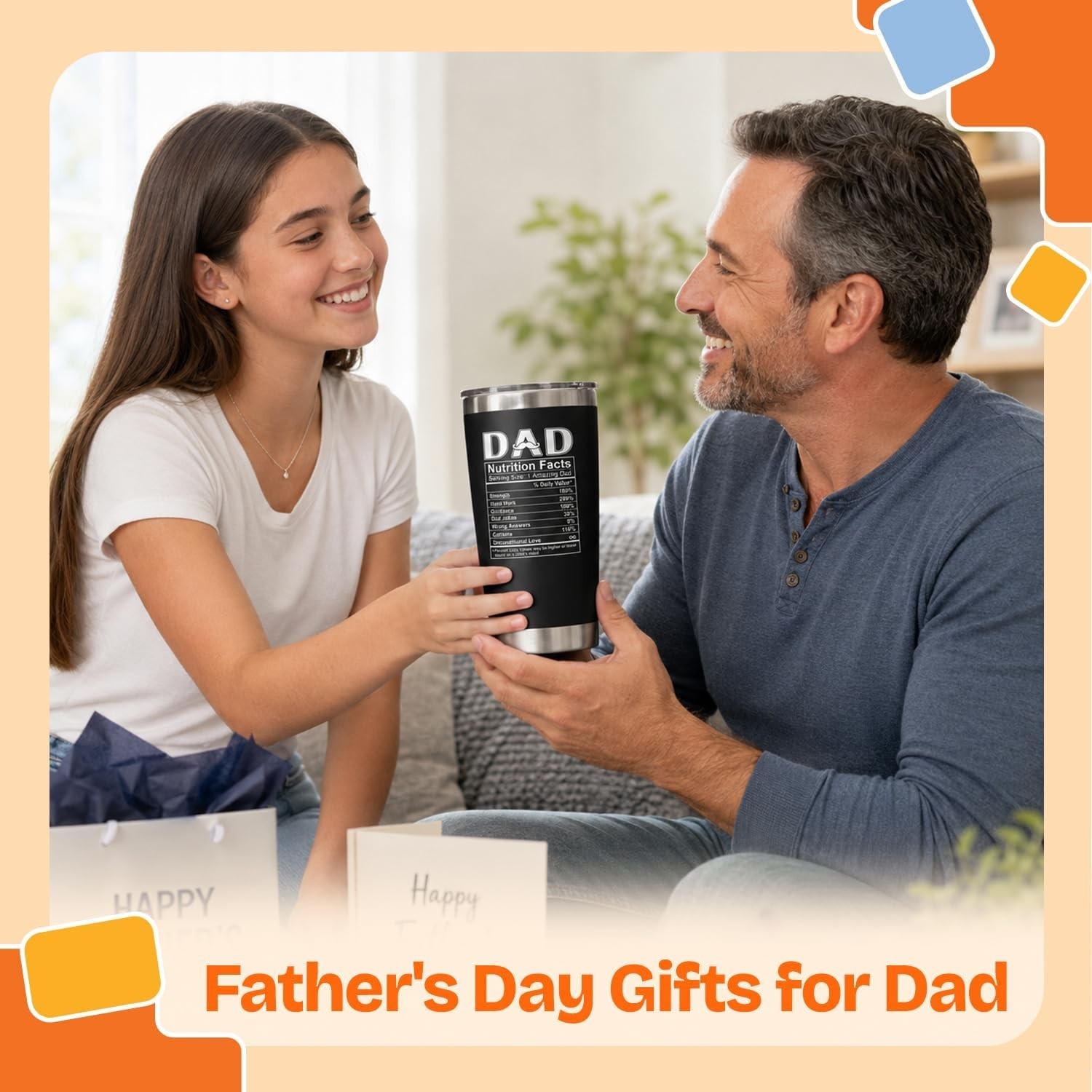 Humorous 20 Oz Tumbler for Dad – Break-Resistant, BPA-Free, Birthday Essential