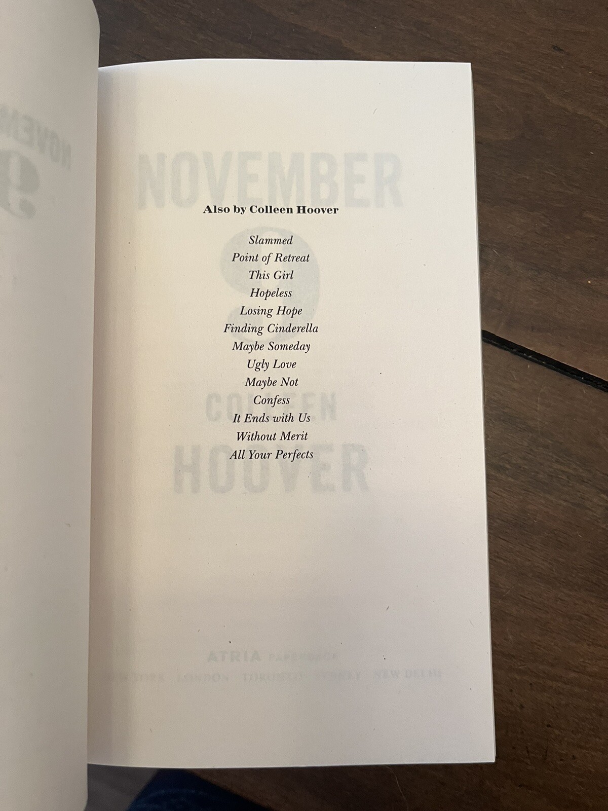 November 9 : A Novel by Colleen Hoover (English, Paperback) USA ITEM