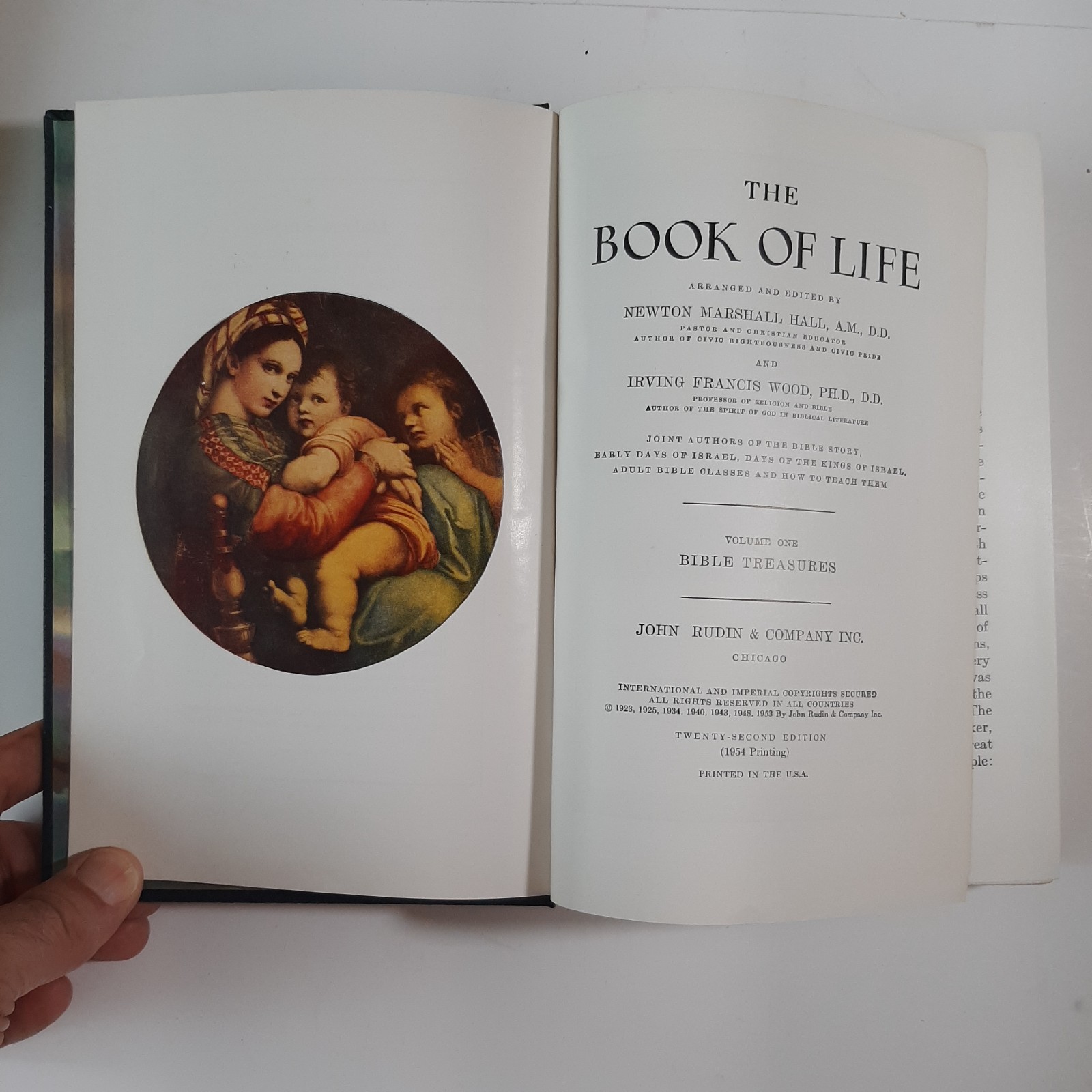 THE BOOK OF LIFE 3 Vol. Set 1954 Bible Treasures Hall & Wood 22nd Ed. HC RC7