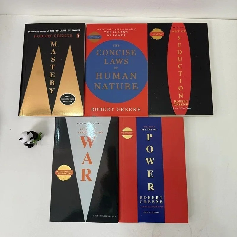 5 Books/set The 48 Laws of Power The Law of Focused Energy Concise Temptation Se