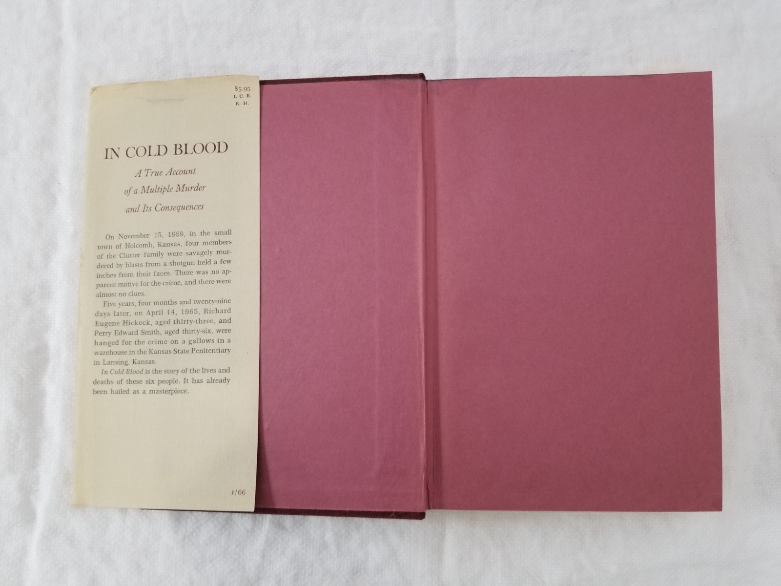 1965 In Cold Blood by Truman Capote Hardcover w/ Dustjacket
