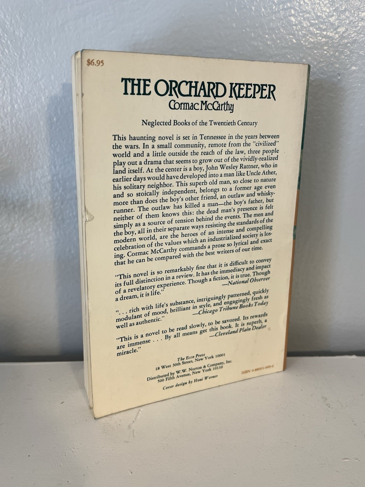 Cormac McCARTHY, The ORCHARD KEEPER (1982), Early Edition, ECCO, Vintage PBK