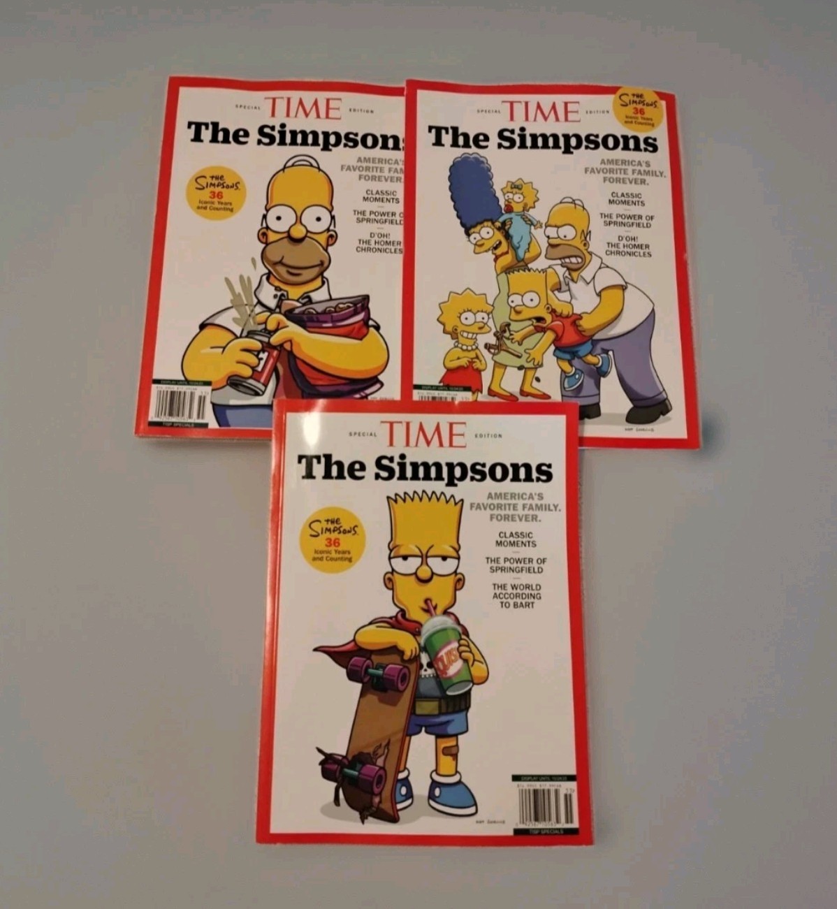 The Simpsons Time Magazine Special Edition 2025 Complete Set Homer Bart 36 Years