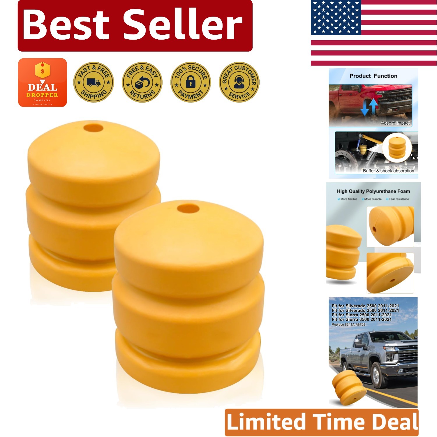 Front Bump Stop for Chevy Silverado/Sierra 2500 3500 (2011-2021)