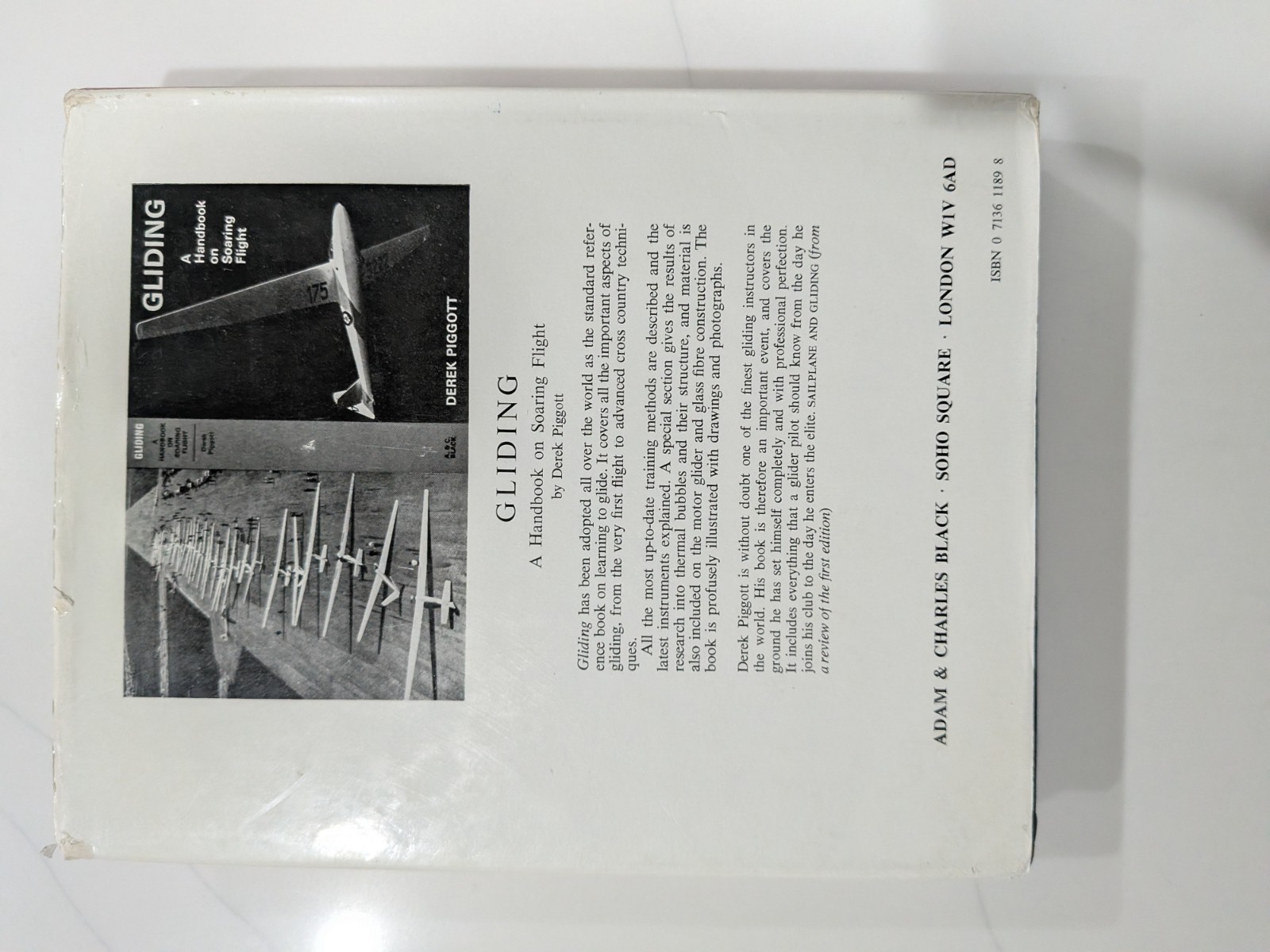 British Gliders and Sailplanes 1922-1970 – Norman Ellison | 1971 1st Ed | DJ