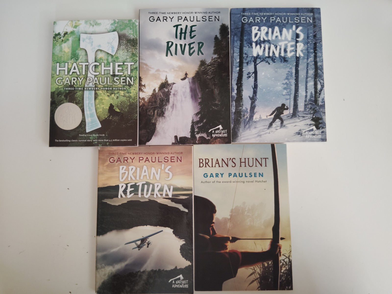 Hatchet COMPLETE Set Series Lot Books #1-5 Brian Robeson Saga Gary Paulsen PB
