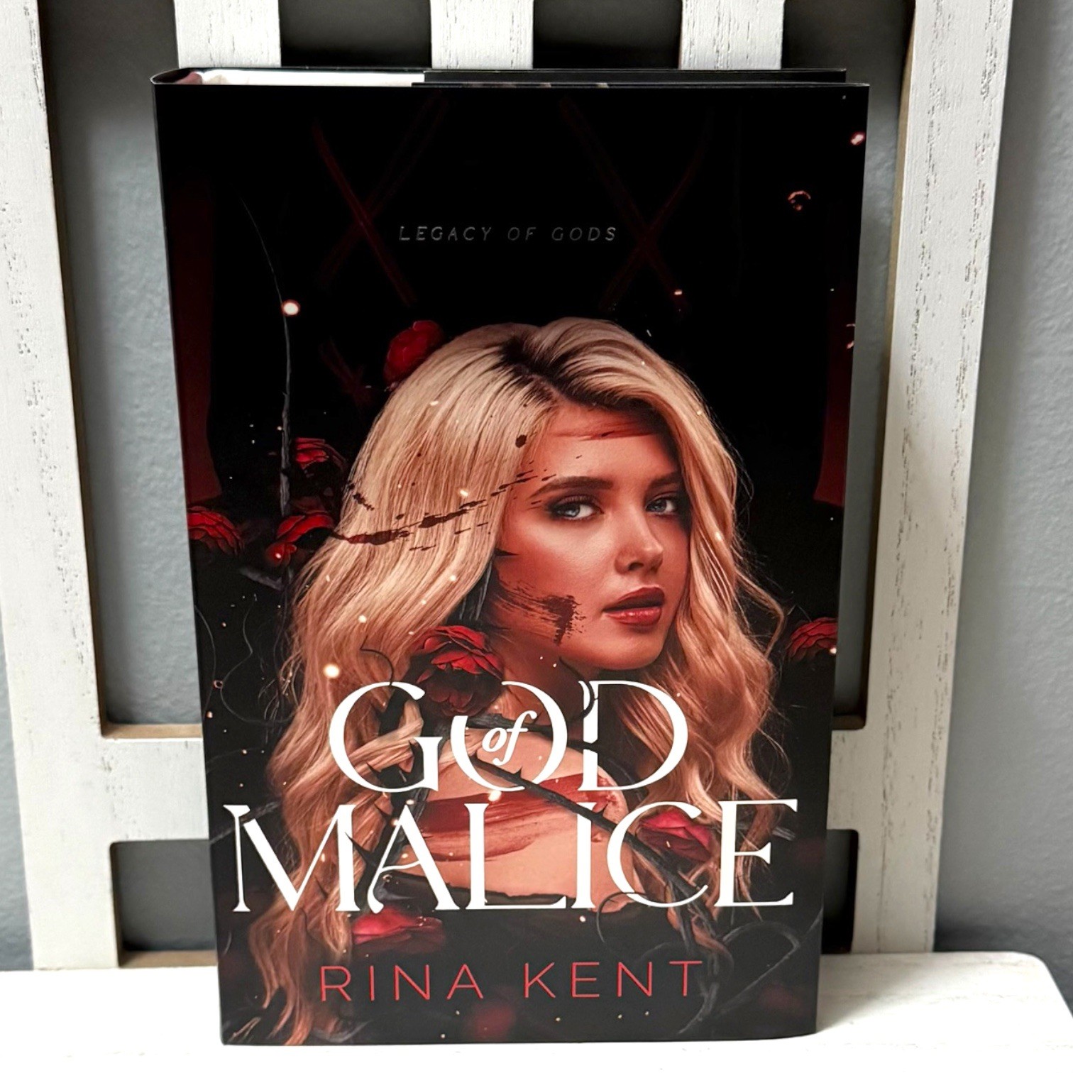 God of Malice by Rina Kent OOP Model Cover Hardback Legacy of Gods