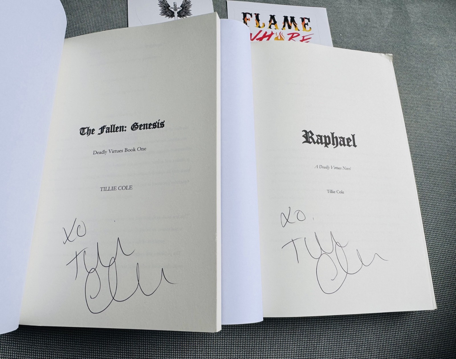 Tillie Cole – The Fallen: Genesis & Raphael, (Deadly Virtues), Signed OOP PB