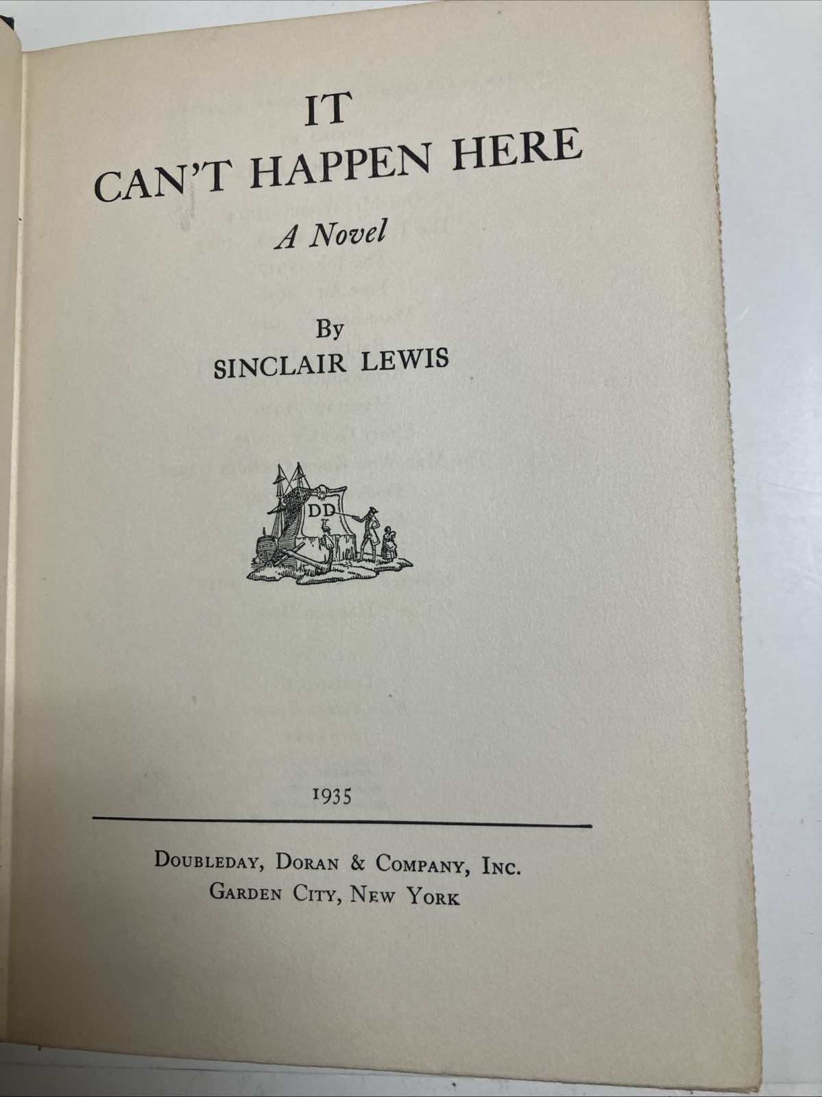 It Can’t Happen Here by Sinclair Lewis Doubleday 1935 HC