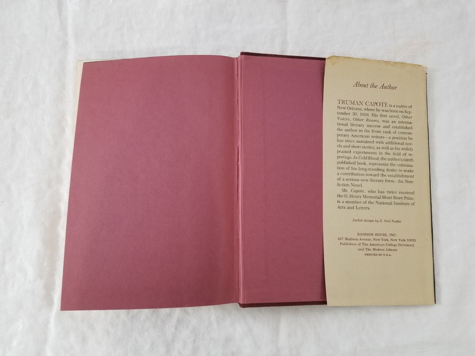 1965 In Cold Blood by Truman Capote Hardcover w/ Dustjacket