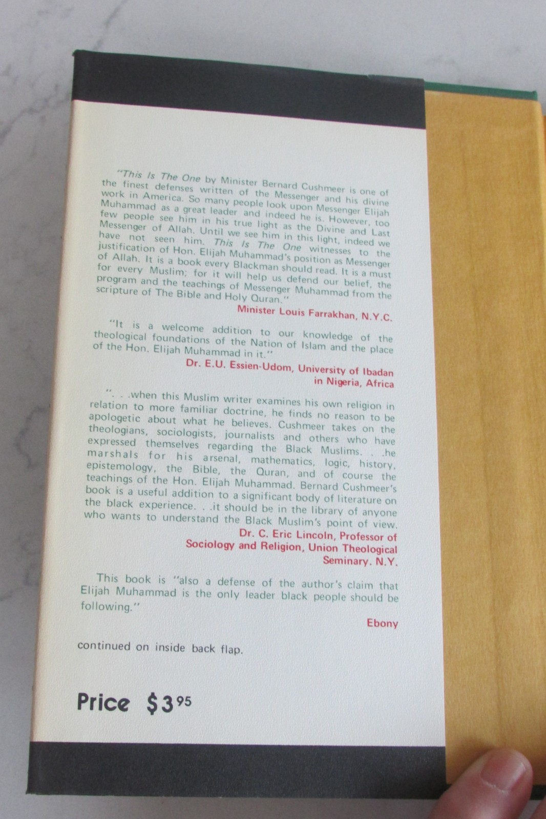 This Is the One: Elijah Muhammad (Cushmeer) Nation of Islam 1971 HC