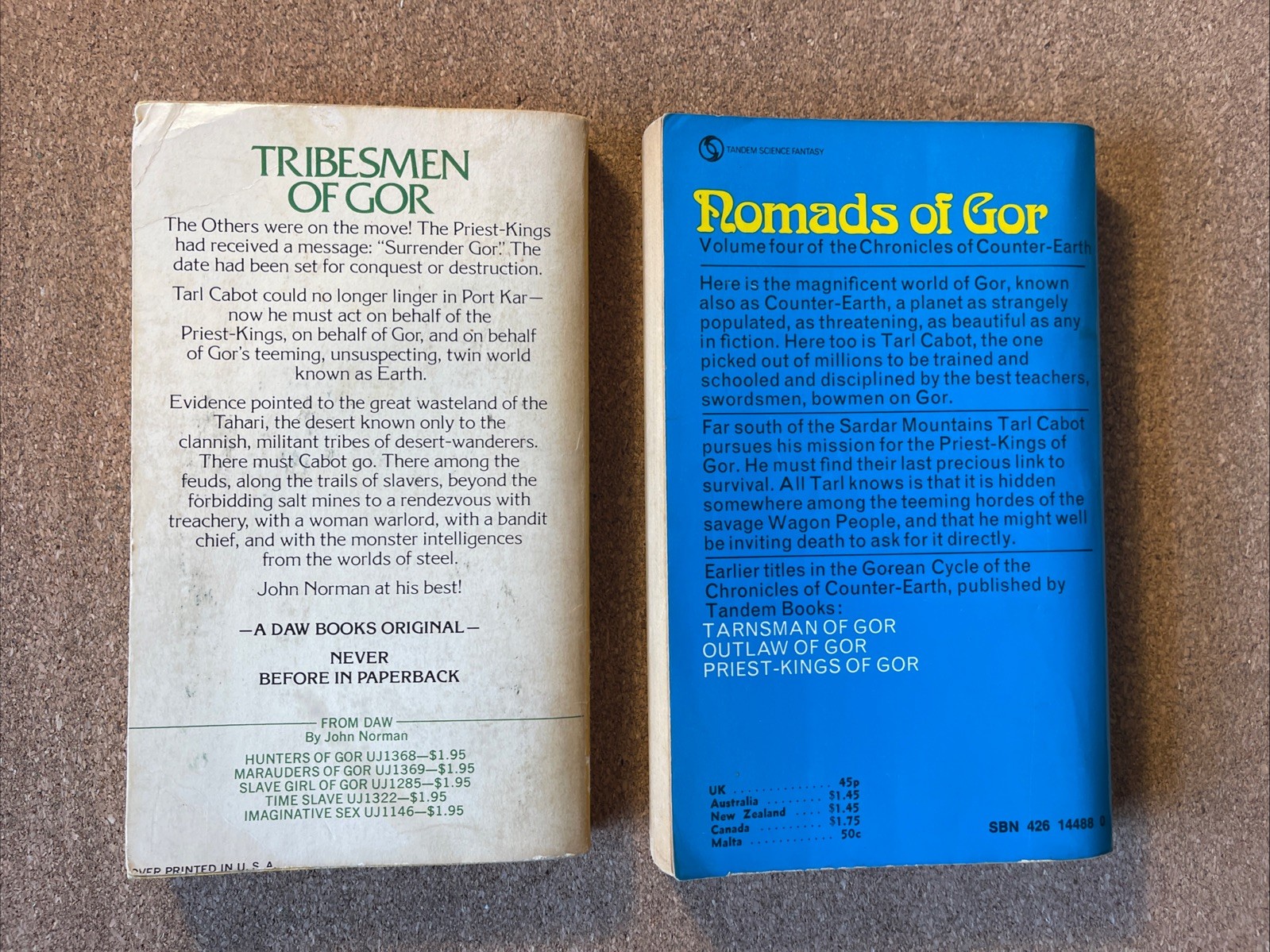 GOR Paperbacks X8 1970s UK paperbacks, G to VG, Tribesmen 1976 1st US Edition