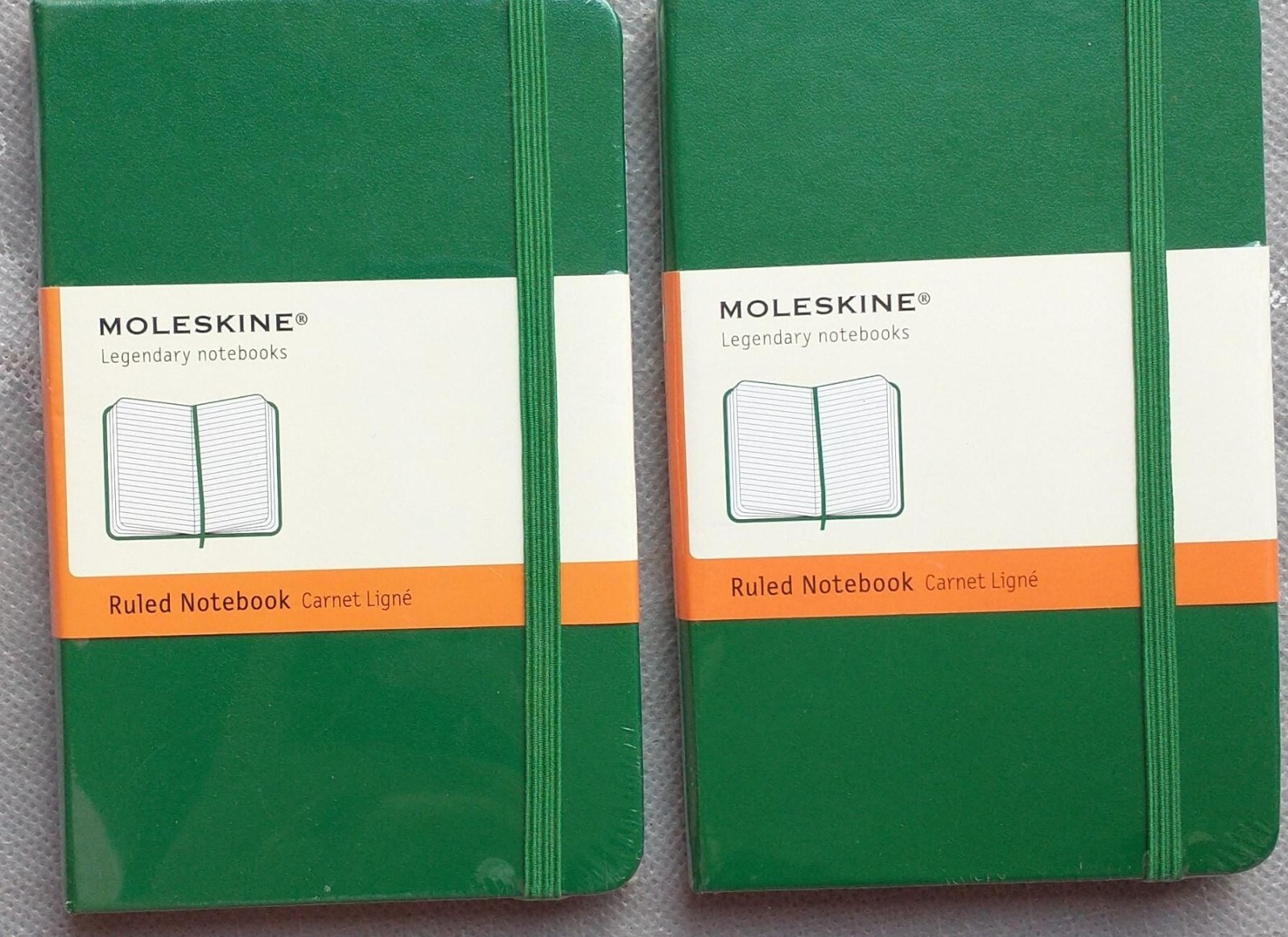 2 Moleskine Classic Notebook Small Size Ruled Green 192 Pages Ea 5.6 X 3.6 in