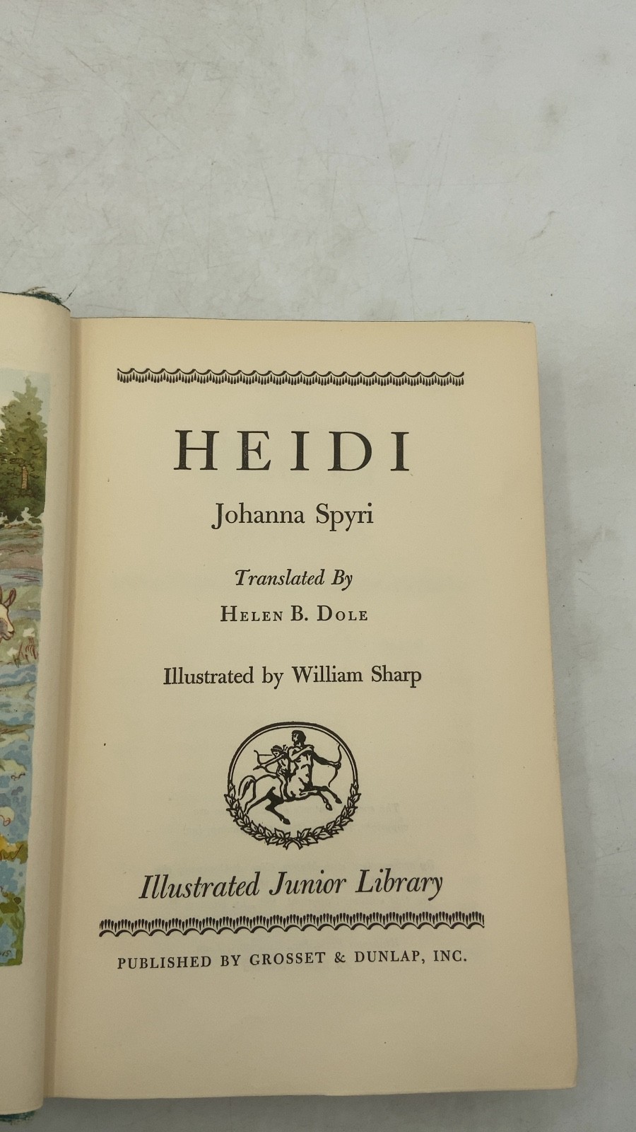 Heidi Johanna Spyri Hardcover Illustrated Junior Library 1945