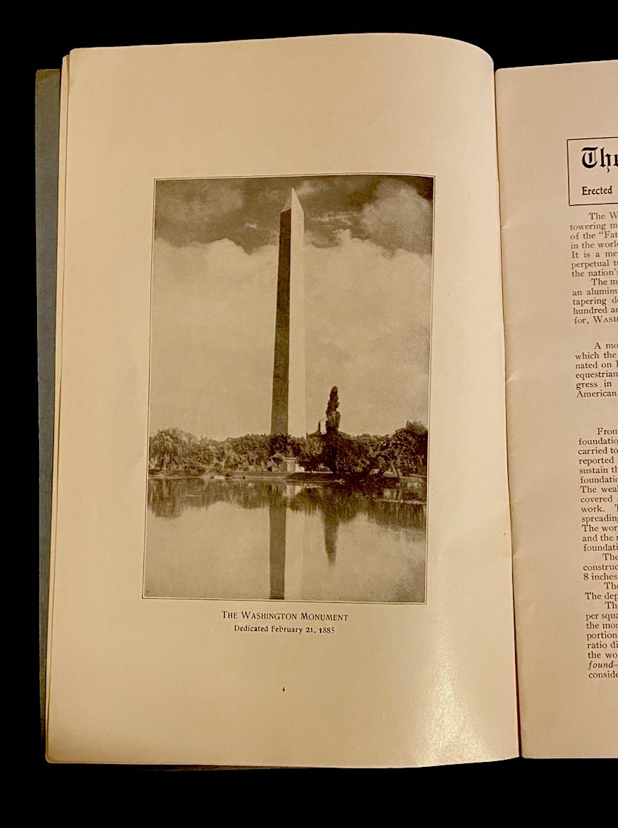 Original 1907 The Washington Monument Illustrated Guide And History 48 Pages