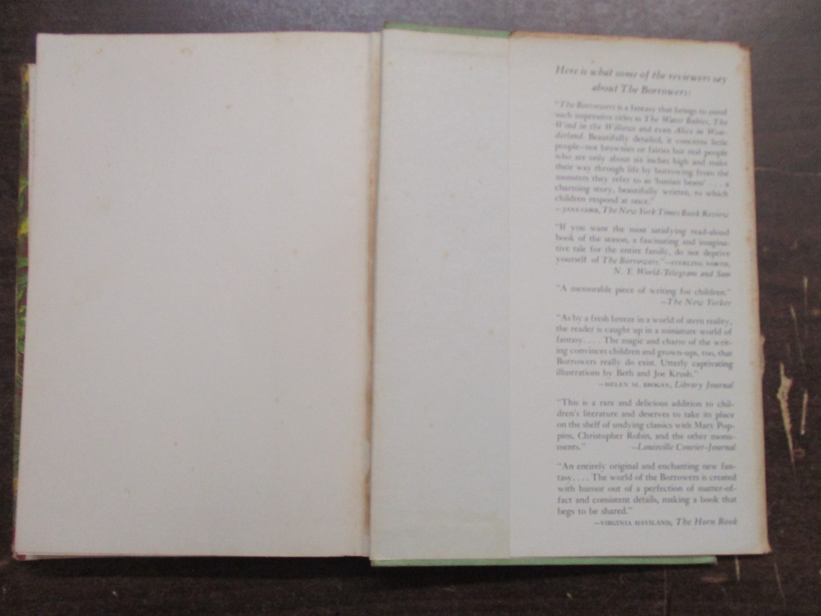 THE BORROWERS AFIELD BY MARY NORTON VINTAGE 1955 HARDCOVER WITH DUST JACKET HC