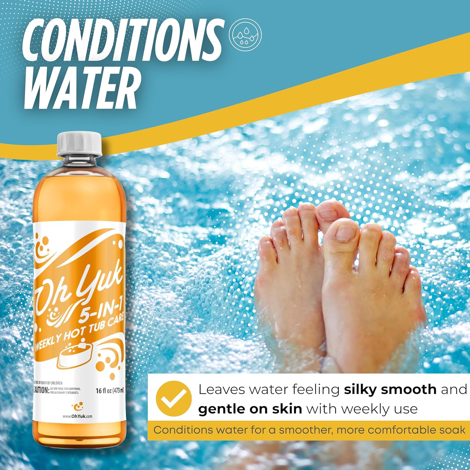 5-In-1 Weekly Hot Tub Chemicals – Hot Tub Clarifier, Cleaner, Conditioner – Help