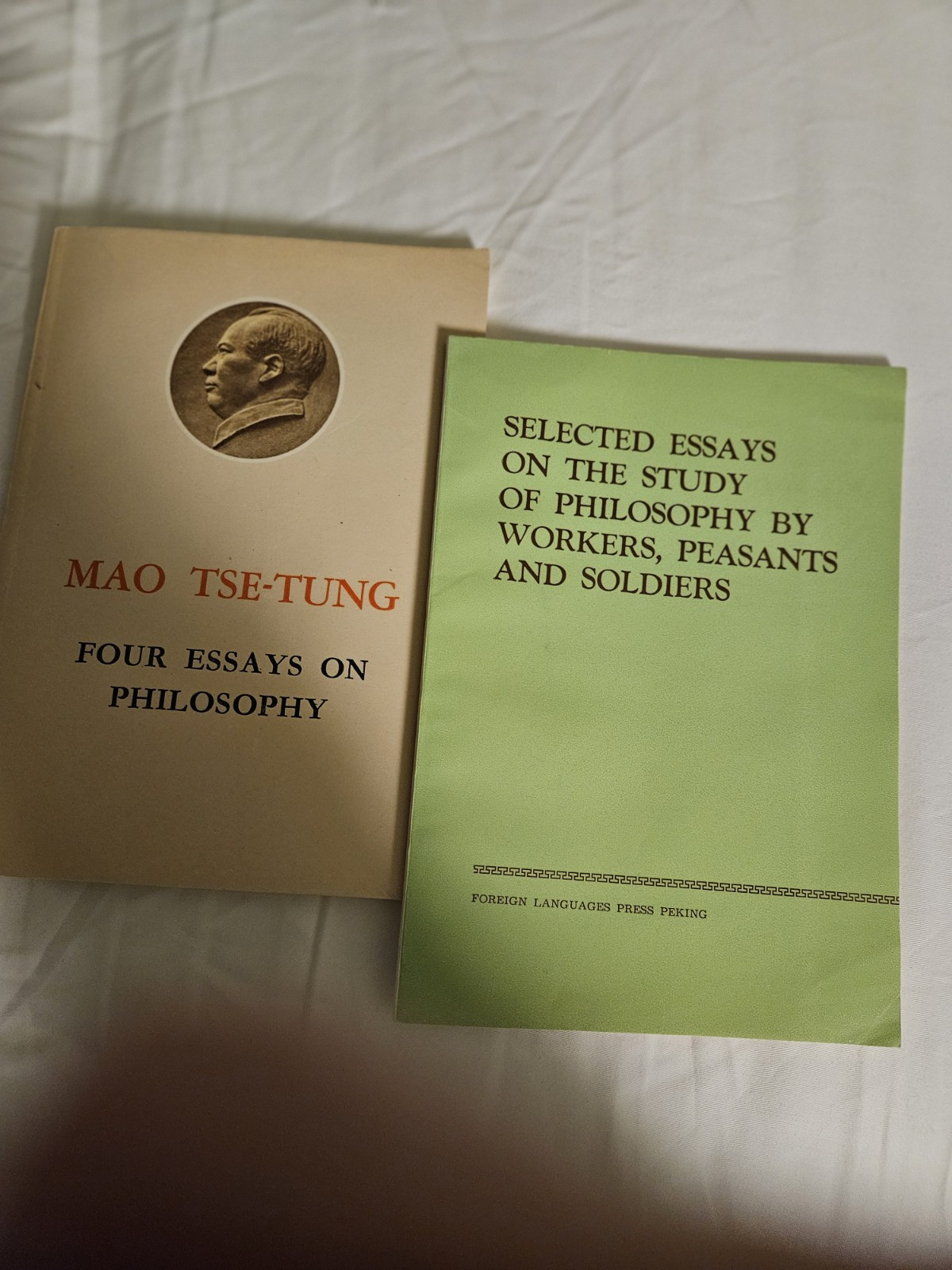 2 Books: MAO, 4 ESSAYS ON PHILOSOPHY+PHILOSOPHY ESSAYS WORKERS/PEASANTS/SOLDIERS