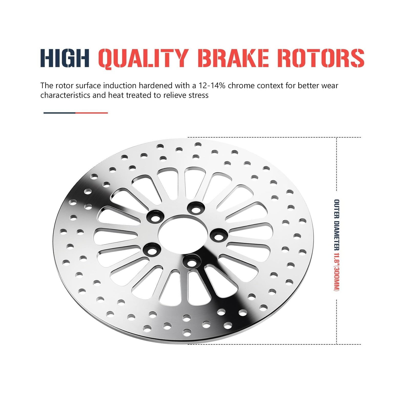 11.8″ Front & Rear Brake Rotor Pad Set fit for Harley Davidson Touring Models