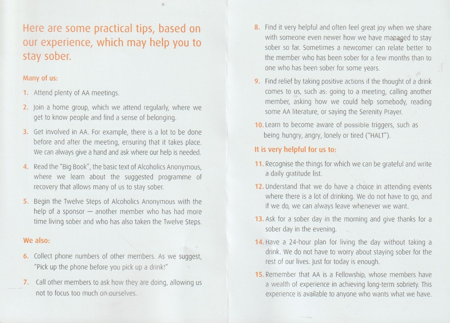 This is AA, Alcoholics Anonymous in United Kingdom, NEW leaflets, 3-piece set