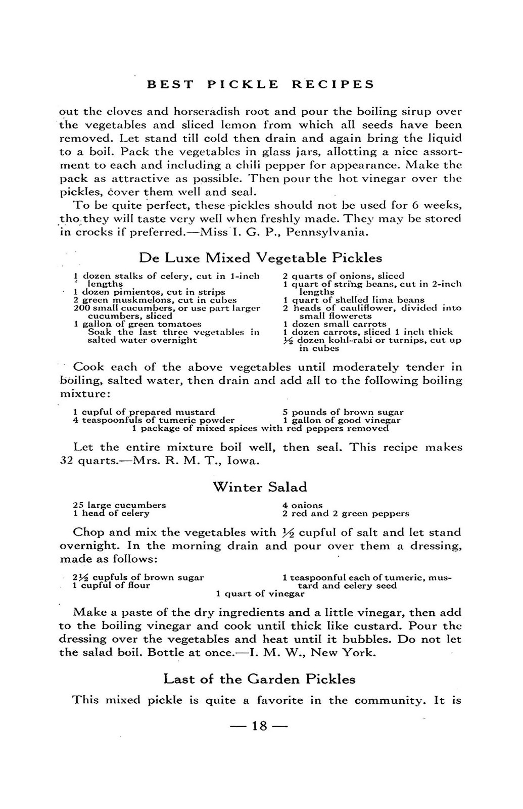 1931 Best Pickle Recipes Cook Book 47 Pages