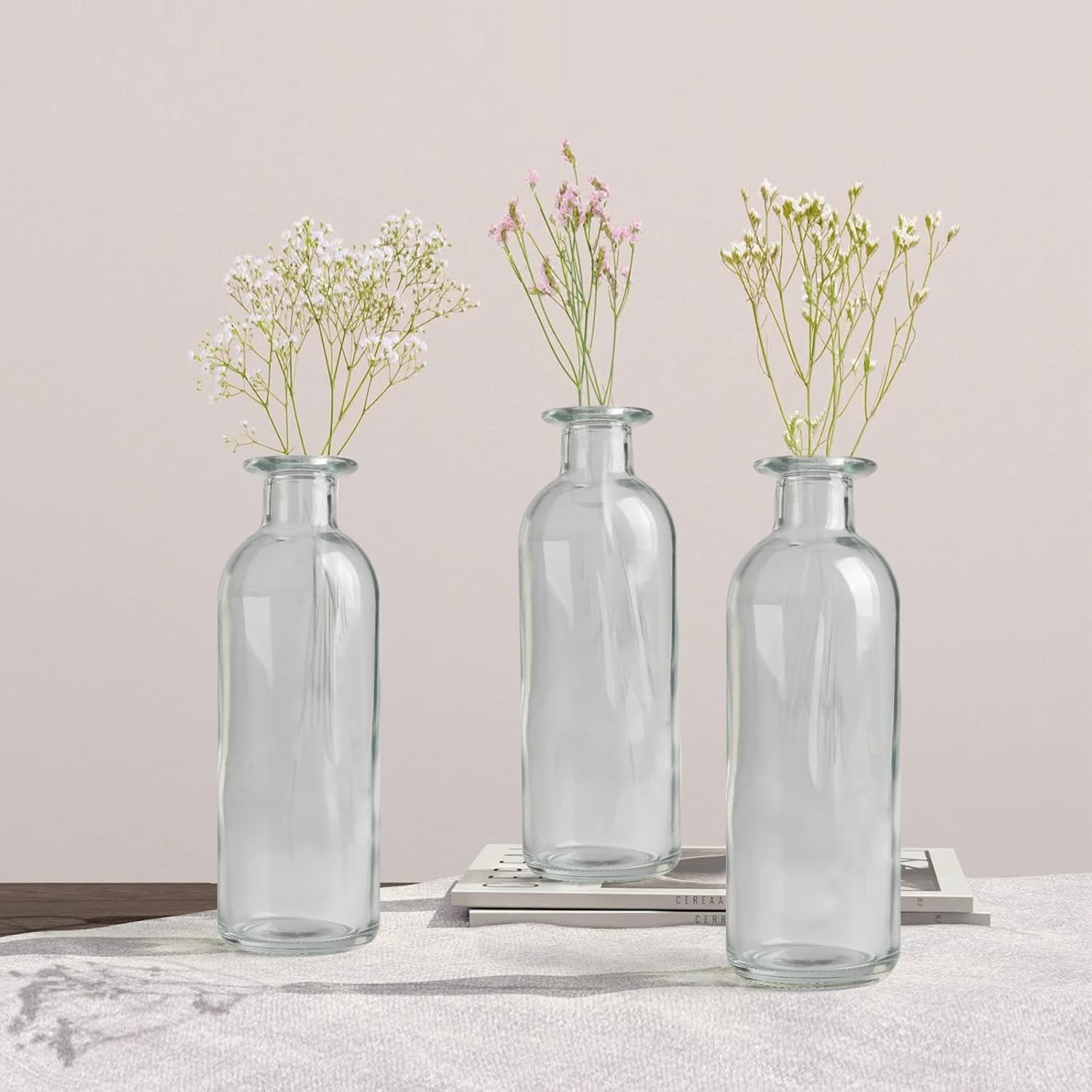 Clear Glass Bud Vase, 20 Pack 8 Oz Living Vases, Small Vases for
