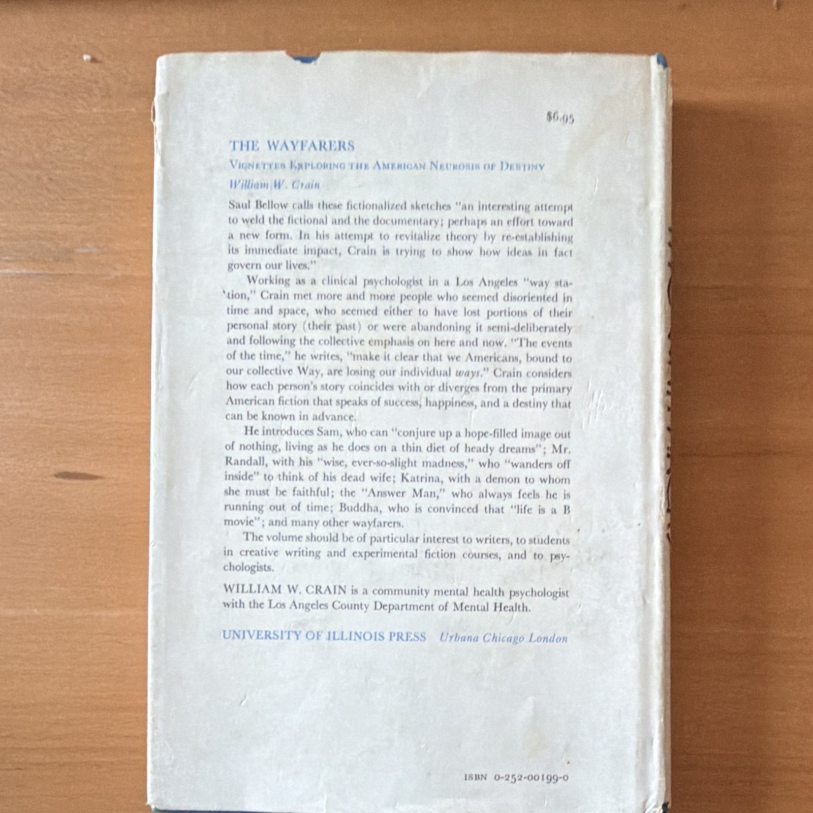 William W. Crain The Wayfarers Hardcover 1972 University of Illinois Press DJ