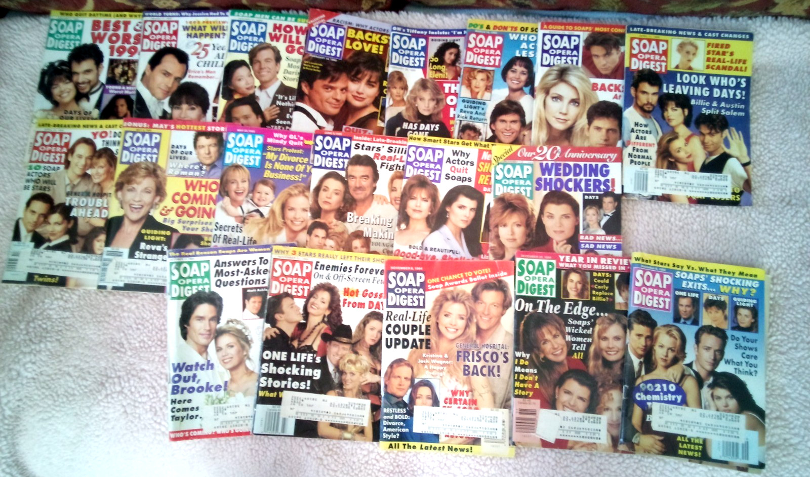SOAP OPERA DIGEST Lot~19 Issues~5 from 1994~14 from 1995~Dates Listed in Descrip