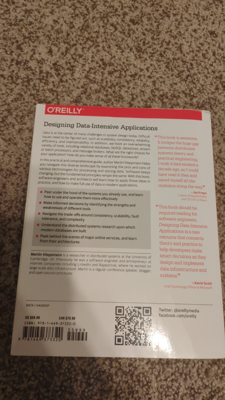 used book white designing data-Intensive applications martin kleppmann