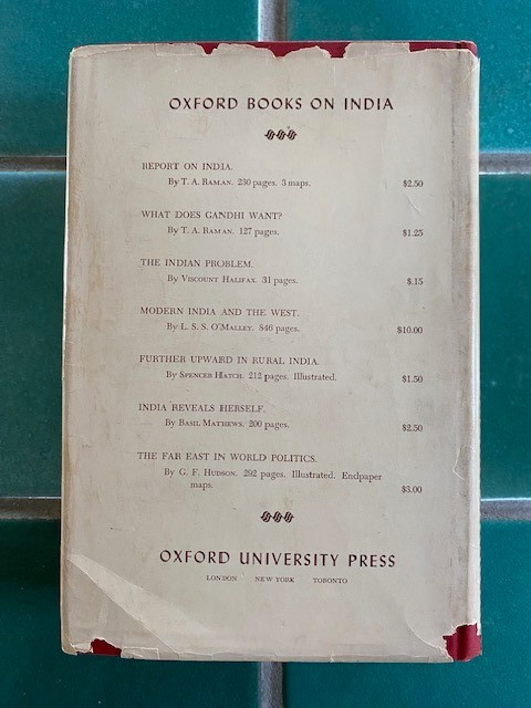 Indian Problem: Report on the Constitutional Problem in India Coupland 1944 HC
