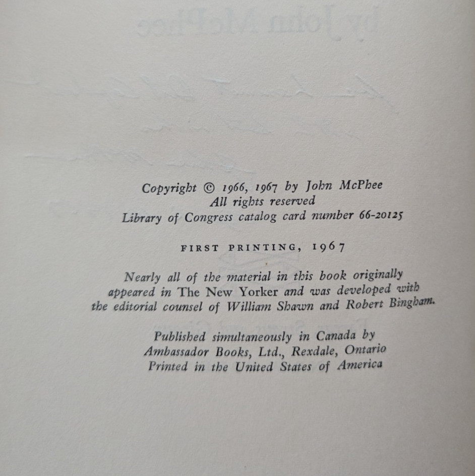 Oranges by John McPhee – Signed 1st Edition 1967 (Farrar, Straus, & Giroux)