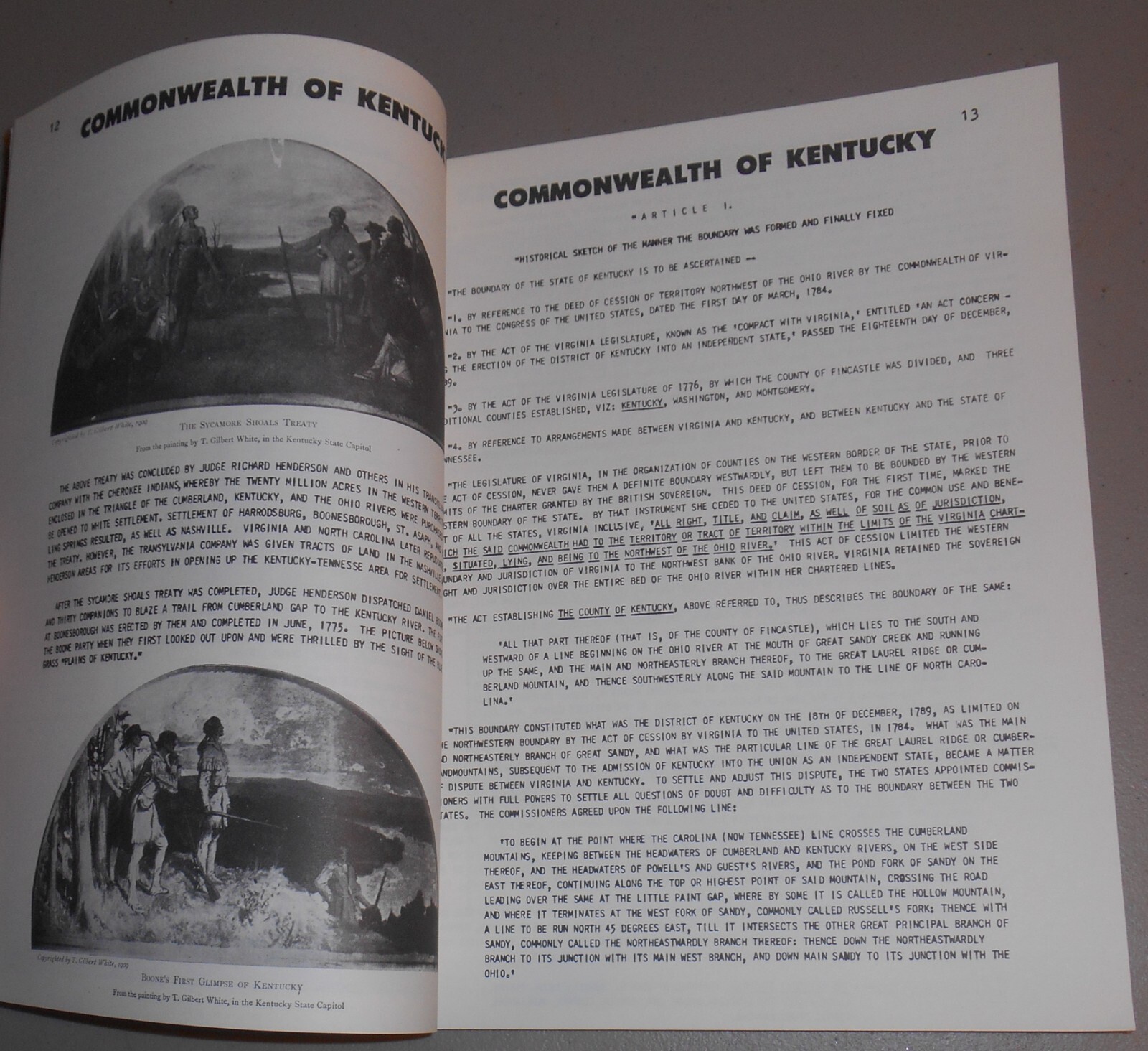 1965 AN HISTORICAL ATLAS OF KENTUCKY AND HER COUNTIES PAPERBACK 64 PAGES
