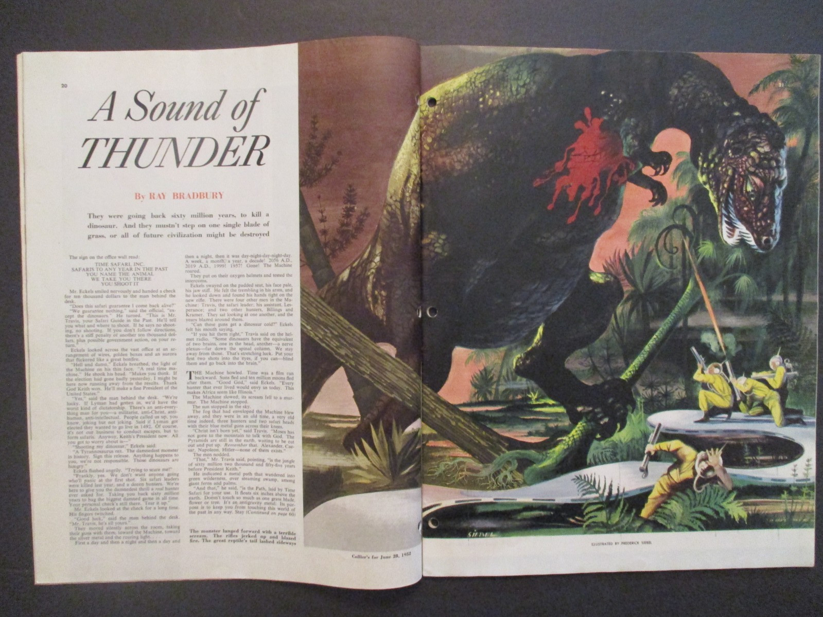 1952 RAY BRADBURY ‘SOUND OF THUNDER’ SCIENCE FICTION TIME TRAVEL DINOSAUR SCI FI