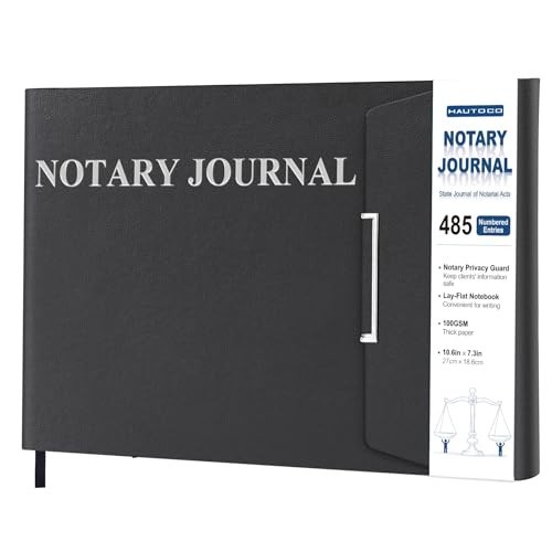 Notary Journal Log Book – Hardcover with 485 Entries, Privacy Guard, 200 Pages,