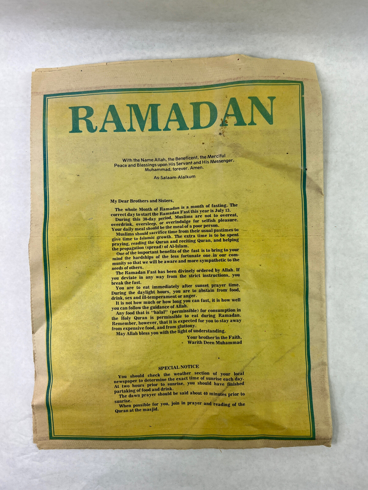 Warith Muhammad Bilalian News V.5 N.39 1980 Nation Of Islam Newspaper Vintage
