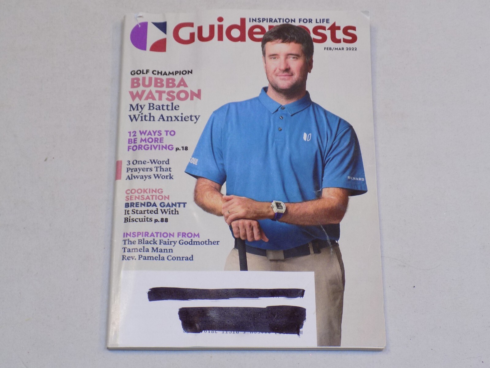 Guideposts Magazine Feb March 2022 Issue Bubba Watson Brenda Gantt Tamela Mann +