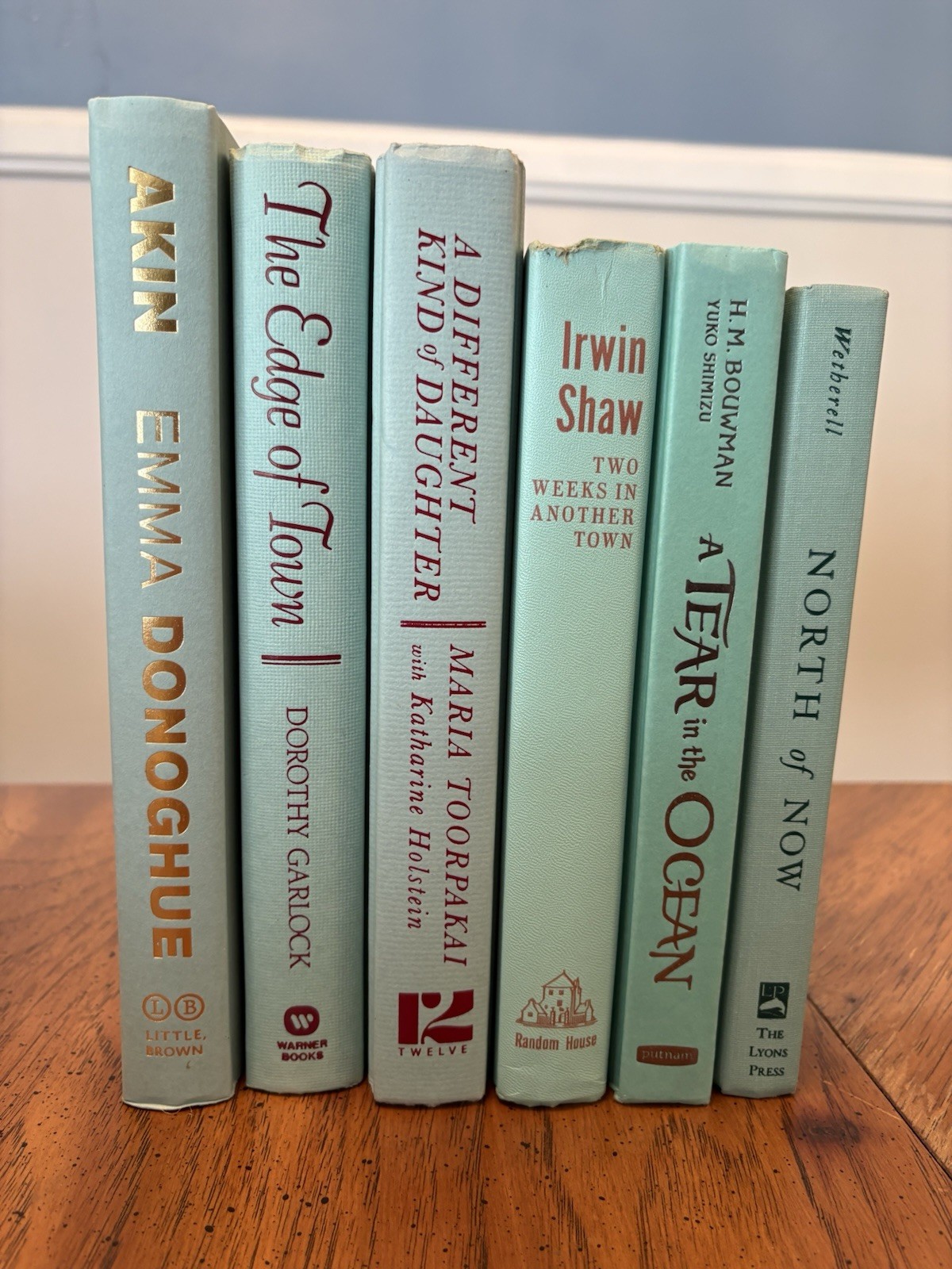 Aqua Blue Book Bundle Lot Of 6, Hardcover Hardback Books, Decor Staging Props