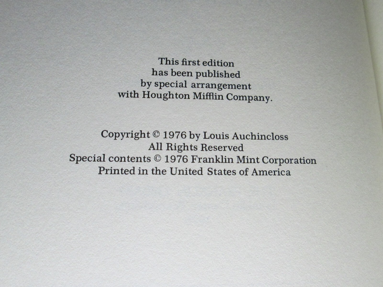 LOUIS AUCHINCLOSS The Winthrop Covenant Franklin Library Book Leather 1stEd 1976