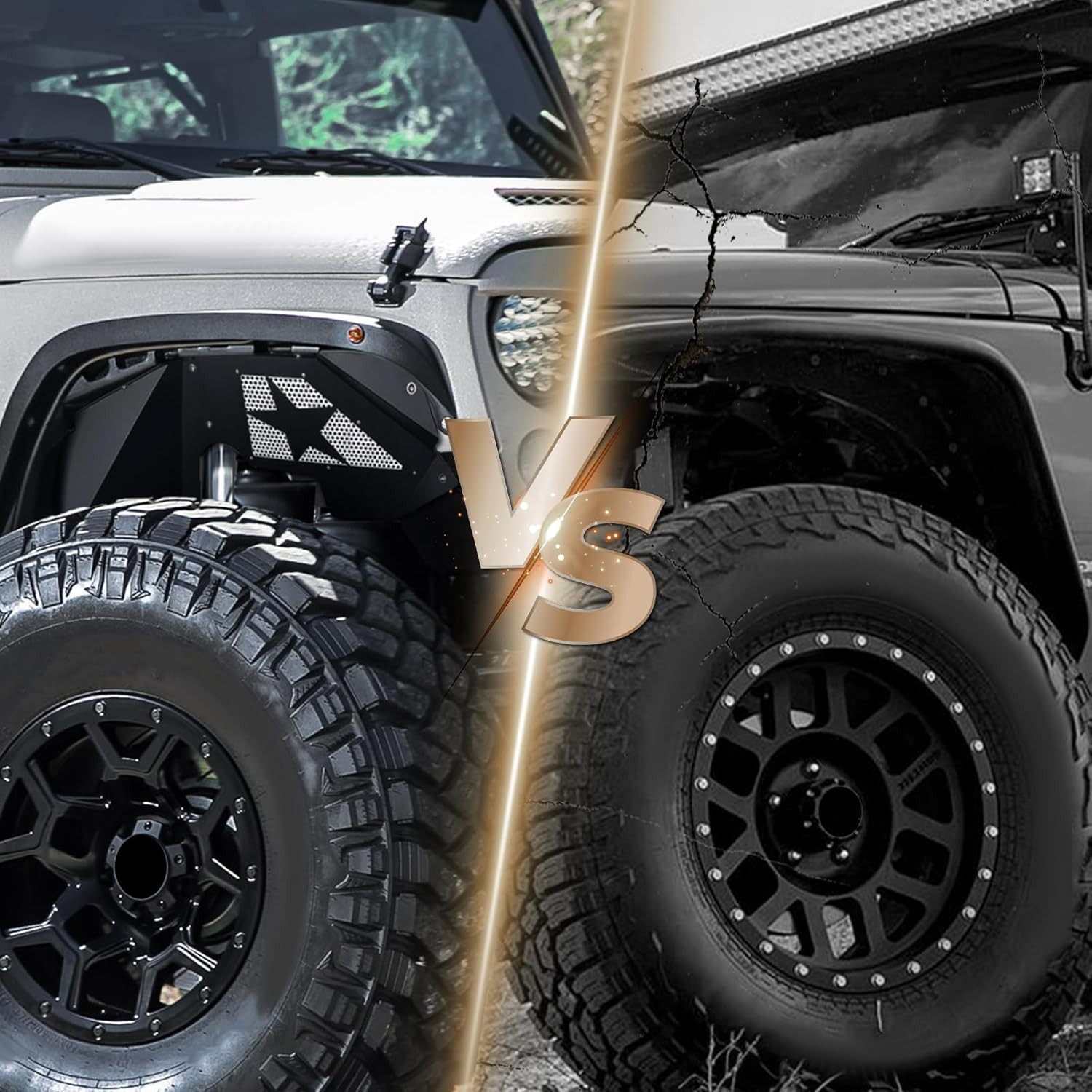 Front & Rear Inner Fender Liners Compatible with 2007-2018 Jeep Wrangler JK & JK